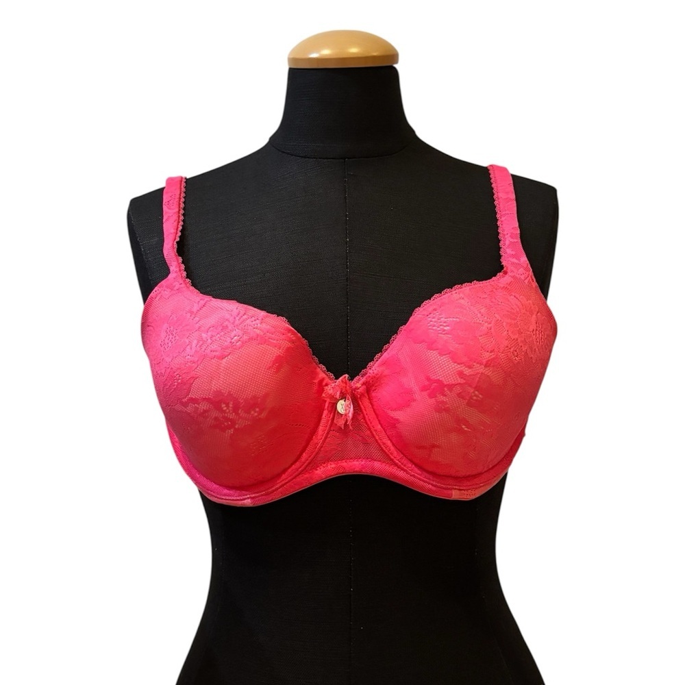 Victoria’s Secret Body by Victoria Lined Demi Bra Pink Floral Lace 34D